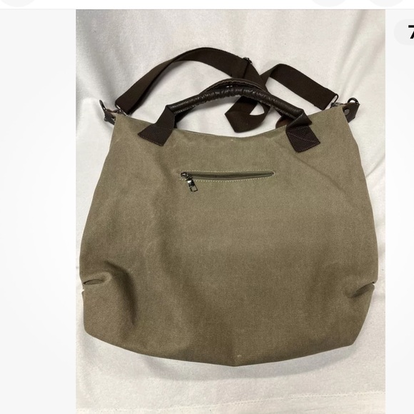 Travel bag. Shoulder strap. Muted green - Picture 5 of 6